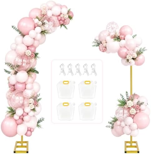 RELBRO Half Arch Balloon Backdrop Stand with Base, 7.2 x 5.9 Feet, Gold by RELBRO