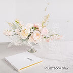 Andaz Press Personalized Wedding Guestbook with Gold Accents, Simple Leaf Design White Guest Sign in Guest Registry 120 Pages 8.5 X 8.5 Memories Book for DIY, Scrapbook, Photo Album - Image 3