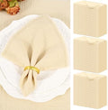 Showgeous 60 Pack Beige Cloth Napkins with Fringe, 16x16 inch 100% Cotton by Showgeous