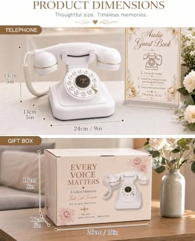 Audio Guest Book Phone, Wedding Guest Book Alternative, White - Image 4