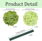 50 Pcs Faux Green Mix Hydrangea Artificial Flowers Bulk, Fake Silk Hydrangea Flowers Heads with Stems for Wedding Decorations Garden Party Baby Shower Porch Home Decor Table Centerpieces - Image 3