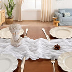 12 Pack 10Ft White Cheesecloth Table Runner 23 x 120 Inch - Image 4