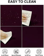 Fokitut 2 Pack Waterproof Round Tablecloth, 108 Inch, Stain Resistant and Wrinkle Polyester Table Cloth, Fabric Table Cover for Kitchen Dining, Wedding, Party, Holiday Dinner-Eggplant - Image 2