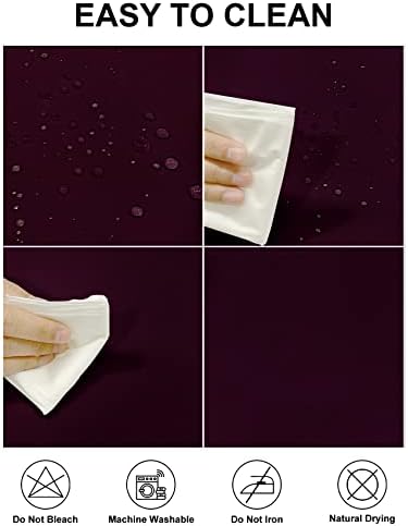 Fokitut 2 Pack Waterproof Round Tablecloth, 108 Inch, Stain Resistant and Wrinkle Polyester Table Cloth, Fabric Table Cover for Kitchen Dining, Wedding, Party, Holiday Dinner-Eggplant - Image 2