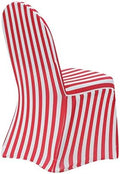 YOUR CHAIR COVERS - 100 Pack Stretch Spandex Chair Covers Striped - Red and White, Wedding Slip Covers, Premium Quality Chair Cover by YourChairCovers