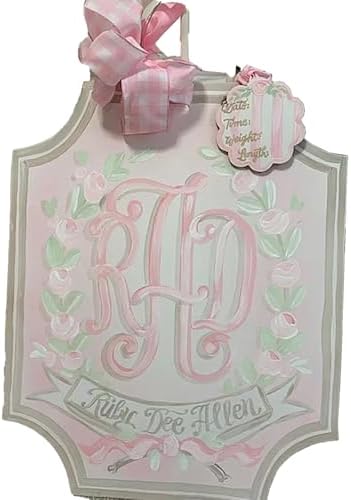 Personalized Neonatal Hospital Door Sign Custom Baby Girl Nursery Door Hanger Welcome Newborn Decorations With Floral Graphics Ideal For Hanging In Birth Hospitals Patio Doors by Handmade