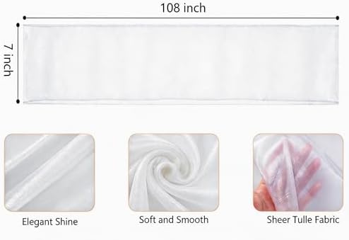 Pack of 50 Organza White Chair Sashes for Wedding - Sheer Chair Sash Bows for Party Banquet Hotel Restaurant Birthday Engagement Christmas Events Decorations - Image 2
