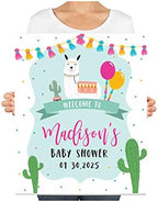 Andaz Press Custom Large Baby Shower Canvas Welcome Sign, 16 x 20 Inches, Mama Llama Guestbook Alternative, Personalized Sign Our Canvas, for Llama Baby Shower, Baby Sprinkle Theme - Image 3