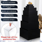 Geelin 8 Pack Acrylic Buffet Display Risers for Food Jewelry,Black,Flat - Image 3