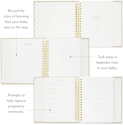 Sugar Paper Baby Keepsake Book, Memory Book from Pregnancy to First Year, Milestone Journal with Pocket Storage, Baby Shower Idea, Gender Neutral Gift, Cloth Hardcover, Rose Linen - Image 5