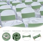 VitalCozy 50 Pcs Stretch Chair Sashes with Crown, Sage Green - Image 3