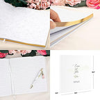Andaz Press Personalized Wedding Guestbook with Gold Accents, Watercolor Stem Leaf Design White Guest Sign in Guest Registry 120 Pages 8.5 X 8.5 Memories Book for DIY, Scrapbook, Photo Album - Image 5