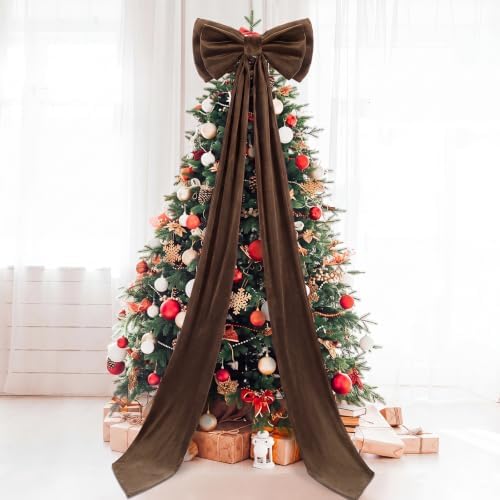 Wavwavw Christmas Giant Velvet Bow Decor Dark Brown Big Bow, 75 x 18 Inches by Wavwavw