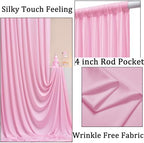 40ft x 10ft Wrinkle Free Baby Pink Backdrop Curtains for Parties, 8 Panels 5x10ft Silky Polyester Photo Backdrop Drapes for Birthday Wedding Party Photography Background Decoration - Image 2