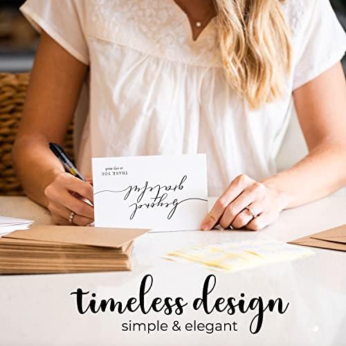120 Heavyweight Blank Thank You Cards with Envelopes Beyond Grateful Thank You Cards, Bridal Shower, Engagement, Graduation, Wedding Bulk Pack Card with Envelopes & Stickers (4 x 6 Inches) (120 Pack) - Image 2