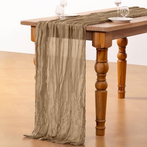 DeZerlor Nude Cheesecloth Table Runners 10 Pack Fall Runners - Image 5