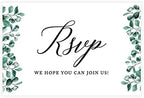 Andaz Press 56-Pack Personalized RSVP Postcards for Wedding Greenery Eucalyptus Leaves Cardstock Response Reply Cards for Bridal Shower Baby Shower Birthday Event Custom Date Return Address 4 x 6-Inch by AndazPress