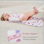 Yoofoss Baby Sleep Sack 6-12 Month 0.5TOG 100% Organic Cotton 2-Way Zipper - Image 4