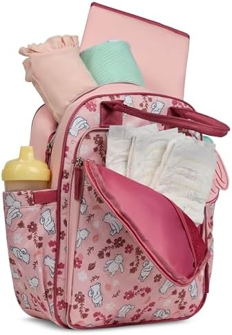 Disney Diaper Bag Backpack with Changing Pad Winnie the Pooh – 16” Nylon Baby Bag for Parents, Insulated Bottle Holders, Multiple Storage Pockets - Image 6