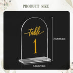 Arch Wedding Table Numbers 1-15 with Stands, 5.5 x 7 Inch Clear - Image 3