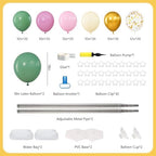 Dusty Green Purple Pink Balloons Stand Column Kits 2 Sets for Floor - Image 3