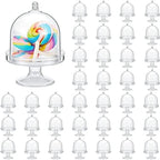 Tessco for you 48 Pcs Plastic Mini Cake Stand with Dome Lid Clear by Tessco