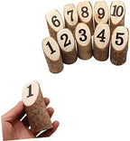 Rustic Decor Mini Wooden Stumps 10Pcs Number Printed Table - Image 3