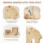 Personalized Name Kids Growth Chart For Wall, Cute Giraffe Wooden Height Chart, Nursery Room Decor, Wall Measurement For Kids, Growth Ruler For Children - Image 5