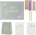 Wedding Guest Book and Vow Book Set Sage Green Linen Photo by Unknown