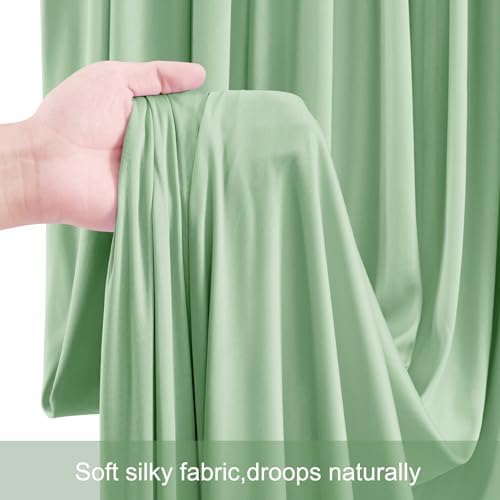 20ft x 12ft Sage Green Backdrop Curtains Wrinkle Free Backdrop Curtain for Wedding Parties Green Fabric Backdrops Drapes Back Drop Cloth Bridal Shower Stage Curtains Wedding Decorations for Reception - Image 6