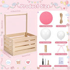 Novabright Wooden Baby Shower Crate Closet with Handle, Classic, Wood - Image 2
