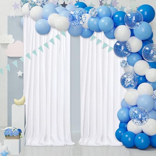 White Sequin Backdrop Curtain 4 Pack 2ft x 8ft Backdrop Birthday Background - Image 4