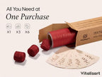 Vitalizart Red Textured Wrapping Paper Set 30" Organza Ribbon & Gift Tags - Image 4
