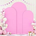 FOTSHARER Arch Backdrop Cover Set of 3 Pink Wedding Arch Cover 4FT 5FT 6FT 2 Sided Spandex Arch Stand Covers Chiara Arched Covers Balloon Arch Covers Stretchy Backdrop for Wedding Banquet Decorations by FOTSHARER