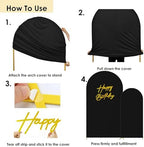 HAINARverS Set of 2 Stretchy Arch Backdrop Covers with Sign,Black, 6/7.2FT - Image 5