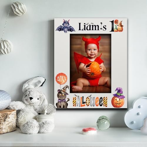 BELLA BUSTA- Personalize Baby First Year Memory Keepsake Picture Frame-Nursery Decor (1st Halloween (5x7 Vertical)) - Image 3