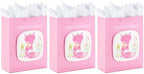 Hallmark 15" Extra Large Gift Bag with Tissue Paper (Sweet Little Princess Fox) for Baby Showers, Kids Birthdays, and More (Pack of 3) by Hallmark