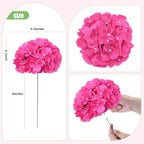 AVIVIHO 105Pcs Hot Pink Fake Flowers Hydrangea Artificial Flowers Bulk (Not Squished, No Steaming Need) Silk Flowers with Stems for Wedding Decor,Home,Baby Shower,Table Centerpieces Decoration - Image 3