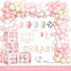 Costova Cow Baby Shower Decorations for Girls, Pink Cow Baby Shower Decorations, Holy Cow We Are Having a Baby Backdrop Balloon Box Tablecloth Sash Pin for Cow Print Its a Girl Gender Reveal - Image 3