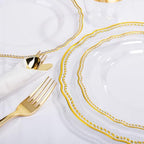 Hioasis 350 Pcs Clear Gold Plastic Plates for Wedding & Party - Image 6