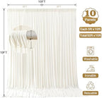 50x10ft Cream Backdrop Curtain Panels for Parties - Wrinkle Free Polyester Photo Curtain Backdrop Wedding Back Drop Fabric Drapes for Party Decorations Background for Photography - Image 4