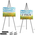 Easel Stand for Sign, Aredy 63" Portable Painting Easel, Lightweight Metal Easels for Painting Canvas, Wedding Sign (2 Pack) by Aredy