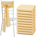 Gold Satin Chair Sashes, 6 x 108 inch, 50 Pcs by Counfeisly