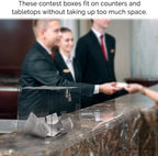 12 Inch Locking Ballot Box Clear Acrylic Square Cube Top Locking See Through Countertop Raffle Entry or Collection Bin by Marketing Holders - Image 2