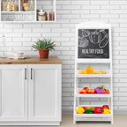 MyGift Vintage White Wood Chalkboard Easel with 3 Tier Display Shelves - Image 2