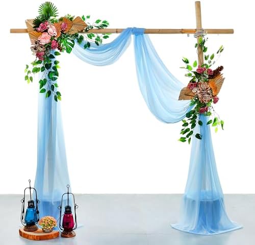 Pack of 1 Wedding Arch Drape Panel Fabric 30" x 40ft - Turquoise - Image 2