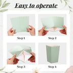 Baderke 201 Pcs Clear Wedding Popcorn Bags Treat Set, Gradient Sage Green - Image 3