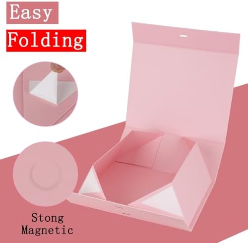 Small Gift Boxes with Lids for Presents Pink Gift Box 5 Pack 6X6X3 Inch - Image 4