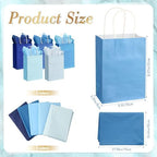 Kolldenn 50 Set Blue Gift Bags with Tissue Paper Thank You,Gradient Blue - Image 2