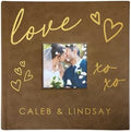 Personalized Photo Album For Couples, Engraved Love XOXO Leatherette Picture Album, Holds 200 4" x 6" Photos, Anniversary Keepsake, Brown Photo Album, Valentine's Day Gift by GiftsForYouNow